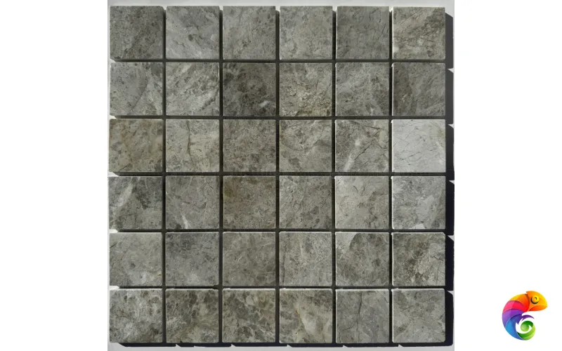 PIX 332 Tundra Grey, чип 48х48 мм, сетка 305х305х6 мм, Полированная Pixmosaic