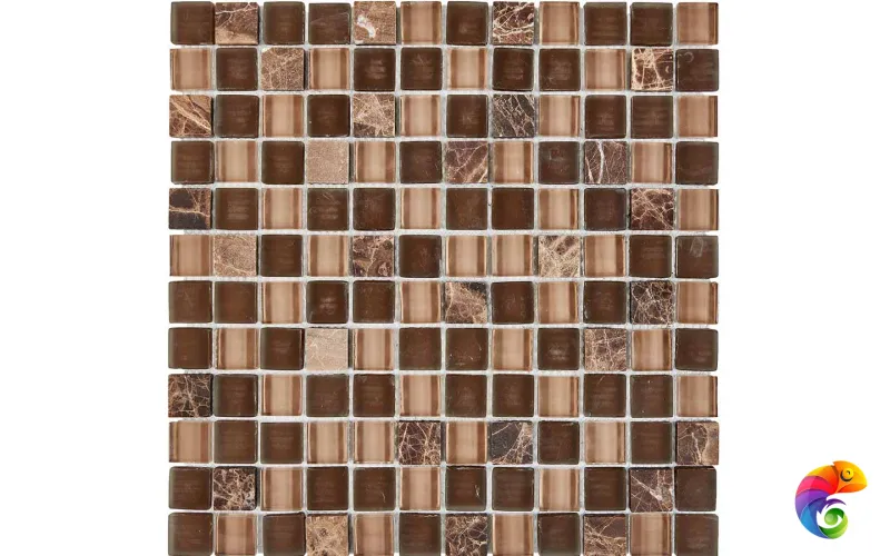 PIX723 из мрамора и стекла, чип 23x23 мм, сетка 300х300x8 мм Pixmosaic