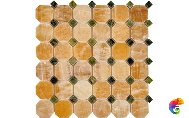 PIX 210  Honey onyx, Dondong, чип 48x48 мм, сетка 305х305x8 мм, Полированная Pixmosaic