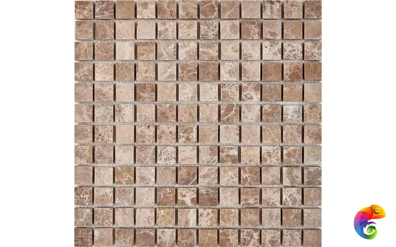 PIX 225 Light Emperador, чип 23x23 мм, сетка 305х305x6 мм, Матовая Pixmosaic