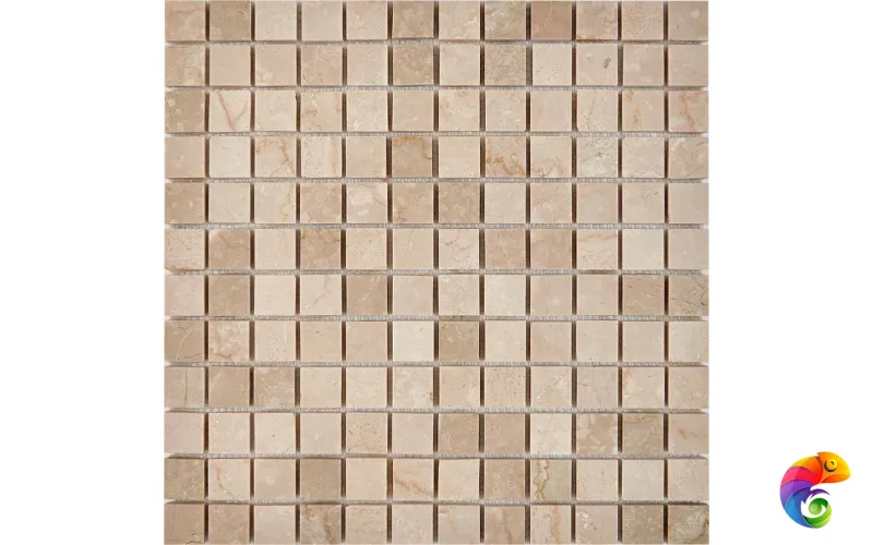 PIX 232 Cream marfil, чип 23x23 мм, сетка 305х305x6 мм, Полированная Pixmosaic