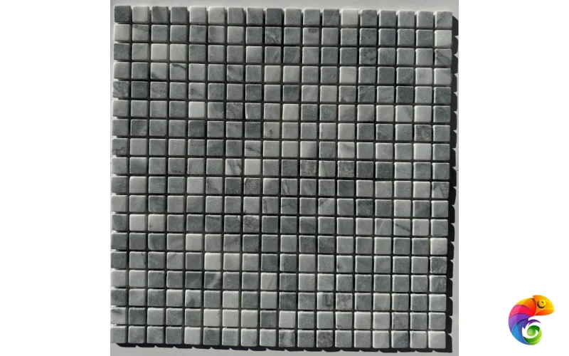 PIX 333 Ice Grey, чип 15х15 мм, сетка 305х305х4 мм, Матовая Pixmosaic