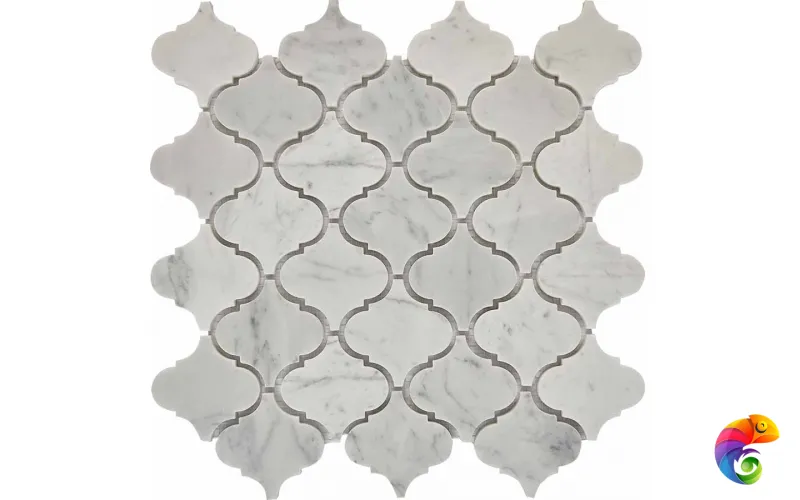 PIX 291 Dolomiti Bianco, чип 74x74 мм, сетка 305х315x8 мм, Полированная Pixmosaic