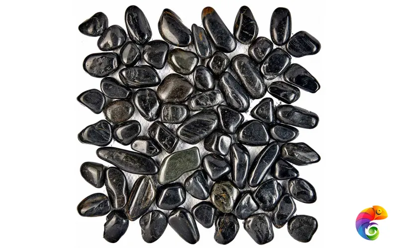 PIX264 из гальки Blaсk stone, чип произвольный, сетка 305х305 мм Pixmosaic