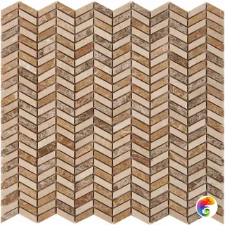PIX 289  Light Emperador, Cream marfil, чип 27x10 мм, сетка 298х307x8 мм, Полированная