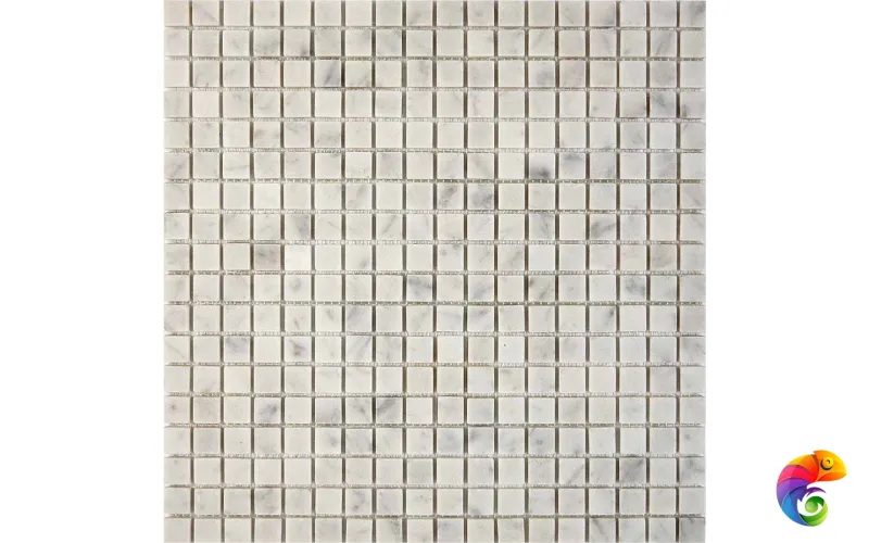 PIX 239 Bianco carrara, чип 15х15 мм, сетка 305х305х4 мм, Матовая Pixmosaic
