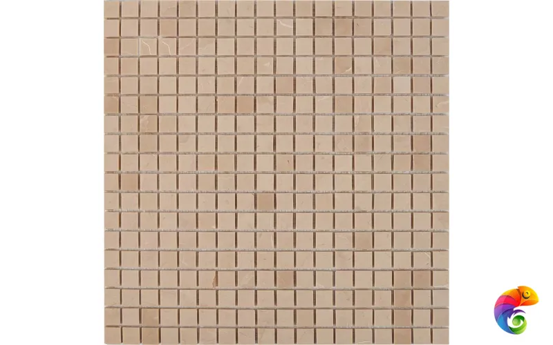 PIX 226 Crema Nova, чип 15х15 мм, сетка 305х305х4 мм, Полированная Pixmosaic