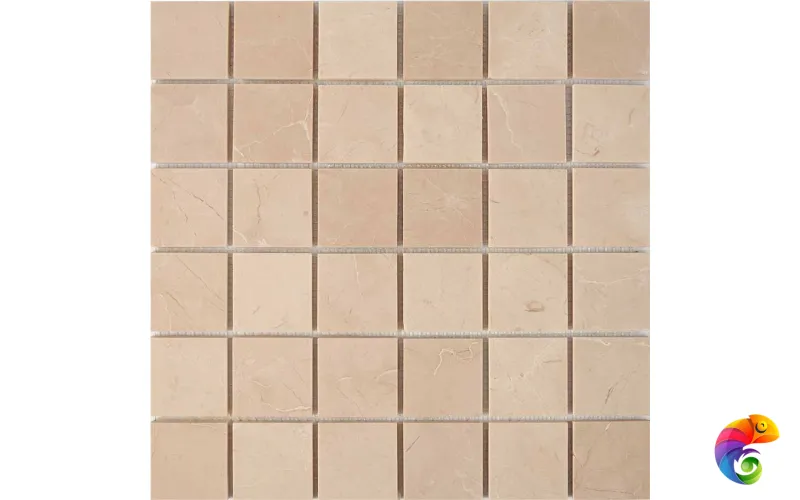 PIX 228 Crema Nova, чип 48х48 мм, сетка 305х305х6 мм, Полированная Pixmosaic