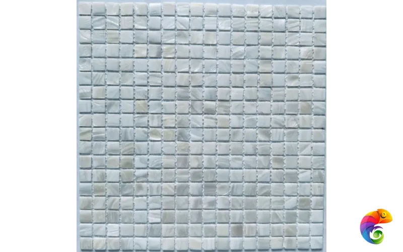 PIX769 из натурального перламутра Super White, чип 15*15 мм, сетка 300х300х2 мм Pixmosaic