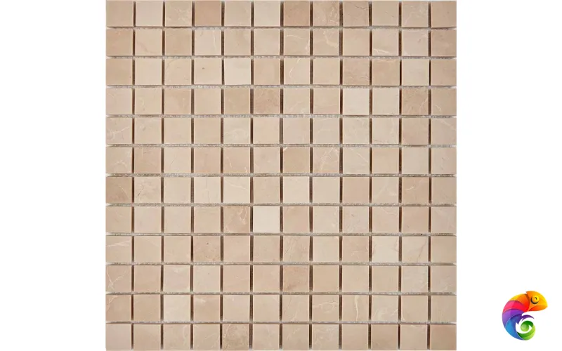 PIX 227 Crema Nova, чип 23х23 мм, сетка 305х305х6 мм, Полированная Pixmosaic