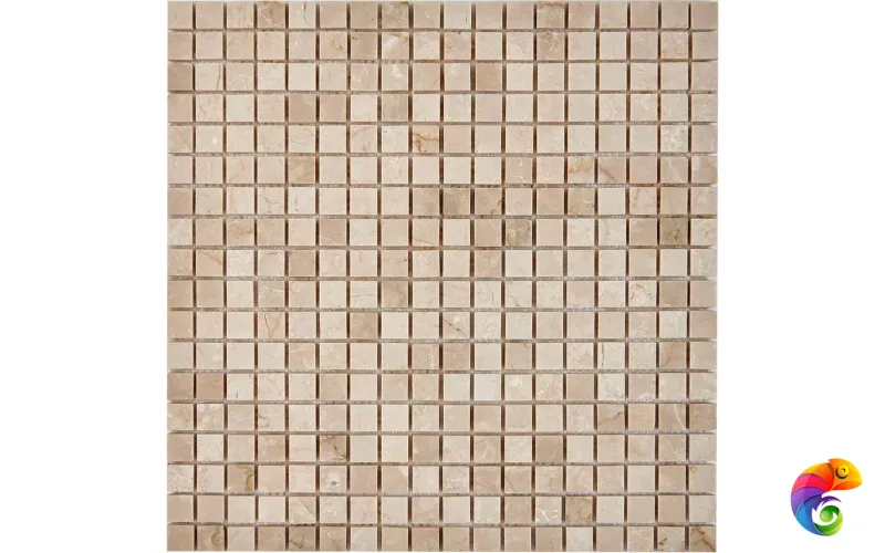 PIX 231 Cream marfil, чип 15x15 мм, сетка 305х305x4 мм, Полированная Pixmosaic