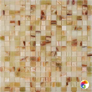PIX 201 Jade verde, чип 15x15 мм, сетка 305х305x6 мм, Полированная