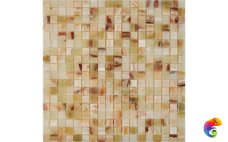 PIX 201 Jade verde, чип 15x15 мм, сетка 305х305x6 мм, Полированная Pixmosaic