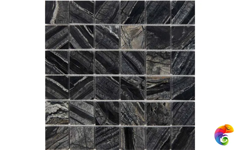 PIX 257 Royal Grey, чип 48x48 мм, сетка 305х305x6 мм, Полированная Pixmosaic