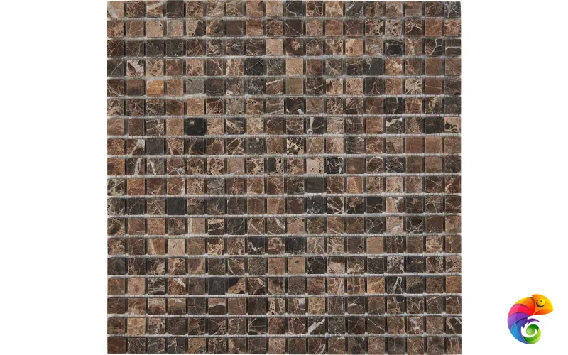 PIX 219 Dark Emperador, чип 15x15 мм, сетка 305х305x4 мм, Матовая Pixmosaic