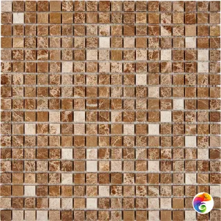 PIX 221 Light Emperador, чип 15x15 мм, сетка 305х305x4 мм, Полированная