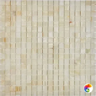 PIX 200 White onyx, чип 15x15 мм, сетка 305х305х6 мм, Полированная