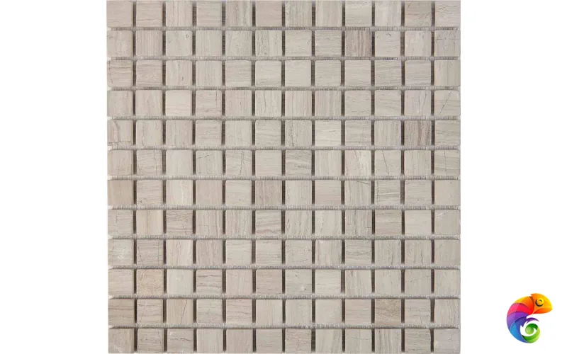 PIX 256 White Wooden, чип 23x23 мм, сетка 305х305x6 мм, Матовая Pixmosaic