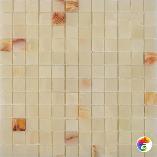 PIX 203 White onyx, чип 23x23 мм, сетка 305х305x6 мм, Полированная