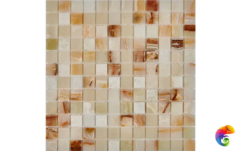 PIX 204 Jade verde, чип 23x23 мм, сетка 305х305x6 мм, Полированная Pixmosaic