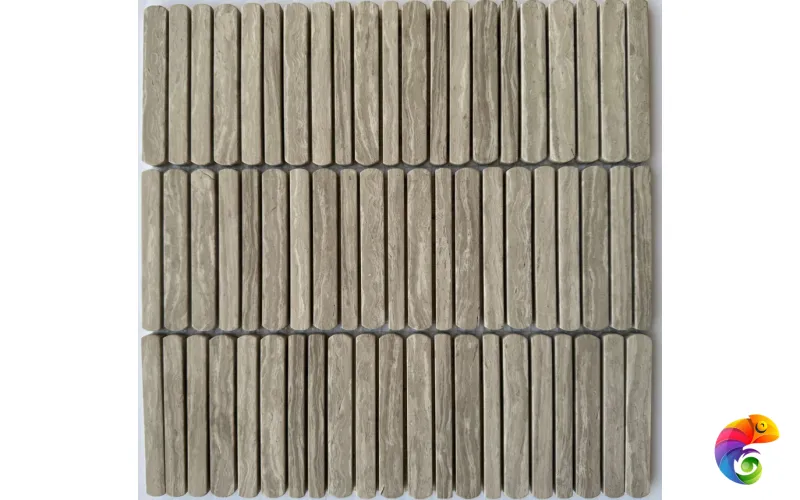 PIX 357 White Wooden, чип 10/12/15*100 мм, сетка 300х305x8 мм, Полированная Pixmosaic