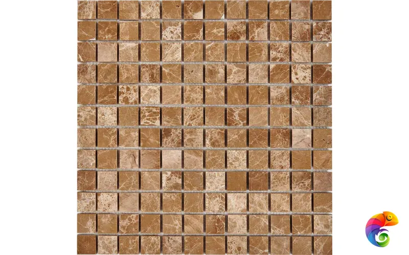 PIX 222 Light Emperador, чип 23x23 мм, сетка 305х305x6 мм, Полированная Pixmosaic