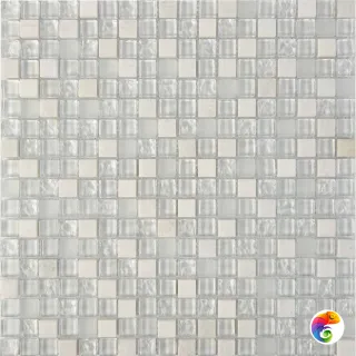 PIX715 из мрамора и стекла, чип 15x15 мм, сетка 300х300x8 мм
