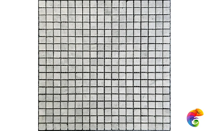 PIX 327 Tundra Grey, чип 15х15 мм, сетка 305х305х4 мм, Матовая Pixmosaic