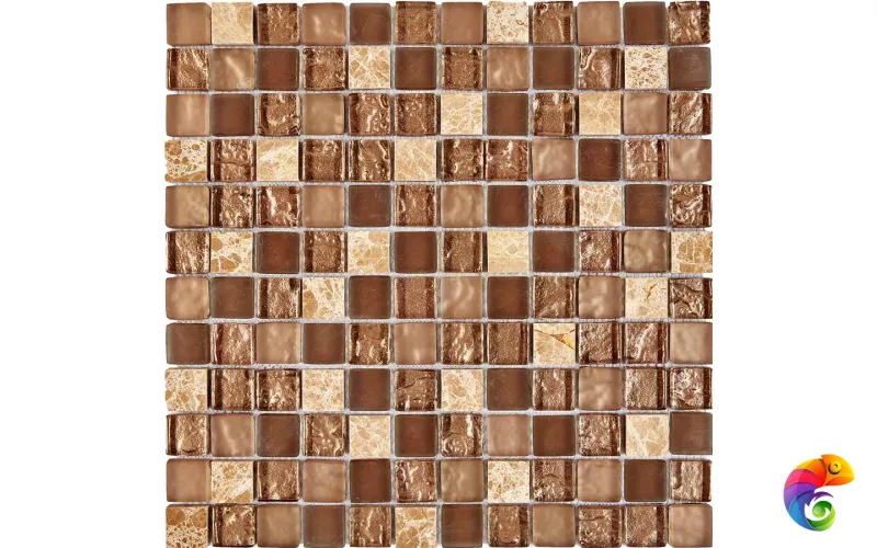 PIX722 из мрамора и стекла, чип 23x23 мм, сетка 300х300x8 мм Pixmosaic