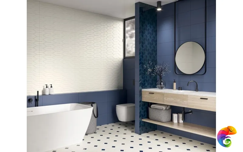 Плитка Ceramika Paradyz Nightwish Navy Blue Tonal Struktura Rekt 25x75