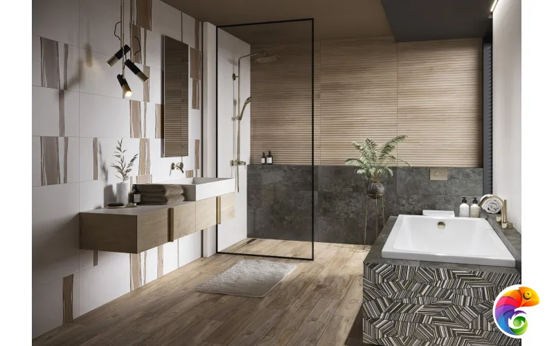 Плитка Ceramika Paradyz Bella Grys Decor Mix Rekt Mat 29,8x89,8