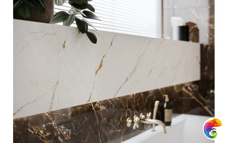 Плитка Ceramika Paradyz Guarda Bianco Decor Rekt Polysk 29,8x89,8