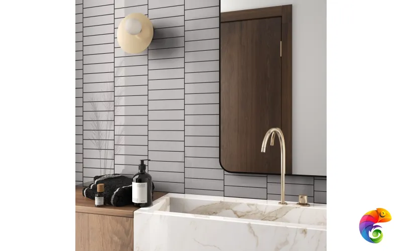 Плитка Equipe Costa Nova Grey Glossy 5x20 см