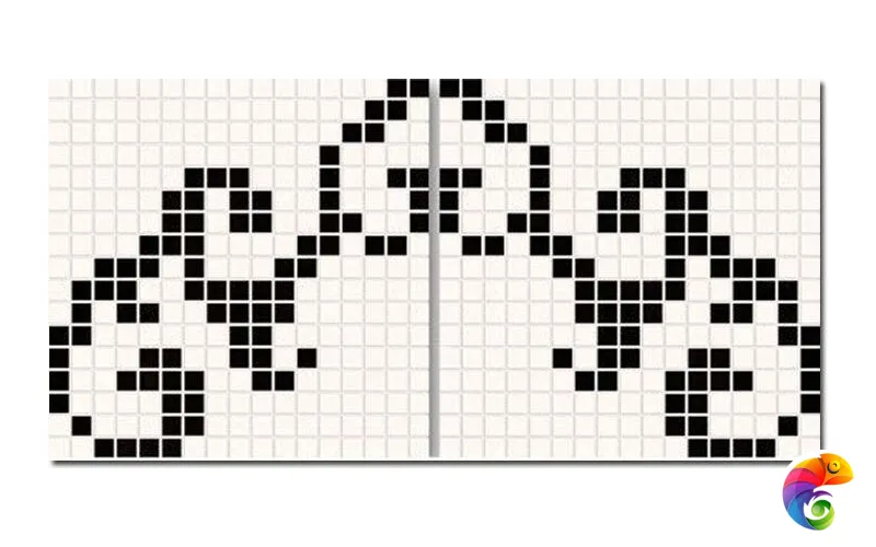 Emil Ceramica Керамогранитная мозаика Venise Lait/Noir Mos Damasque 31,5x31,5