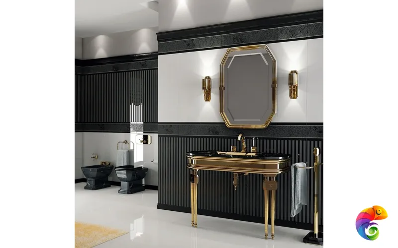 Керамическая плитка Petrachers Gran Gala Stripes Nero 31,5x94,9