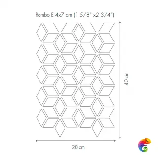 Керамогранит Etruria Design XXS Rombo E Su Rete Rosa 28x40