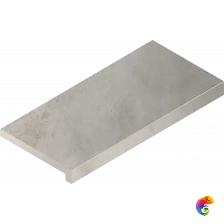 Italon Керамогранитная ступень Millennium X2 Scalino Ang. DX Silver 33x60 Nat