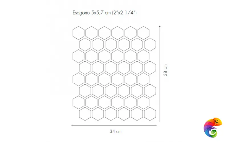 Керамогранит Etruria Design XXS Esagono Su Rete Mattone 34x38