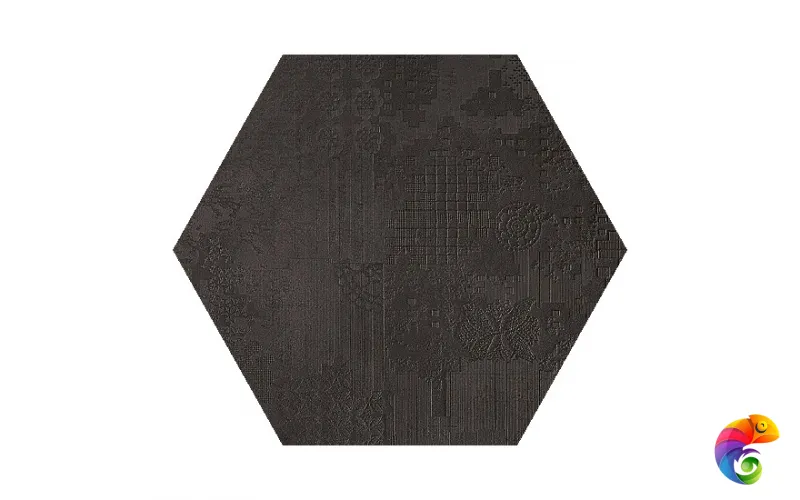 Керамогранит Mutina Dechirer Esagona Decor Nero Matt 120x120