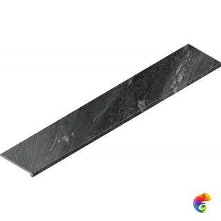 Italon Керамогранитная ступень Skyfall Scalino Ang. DX Nero Smeraldo 33x160 Nat