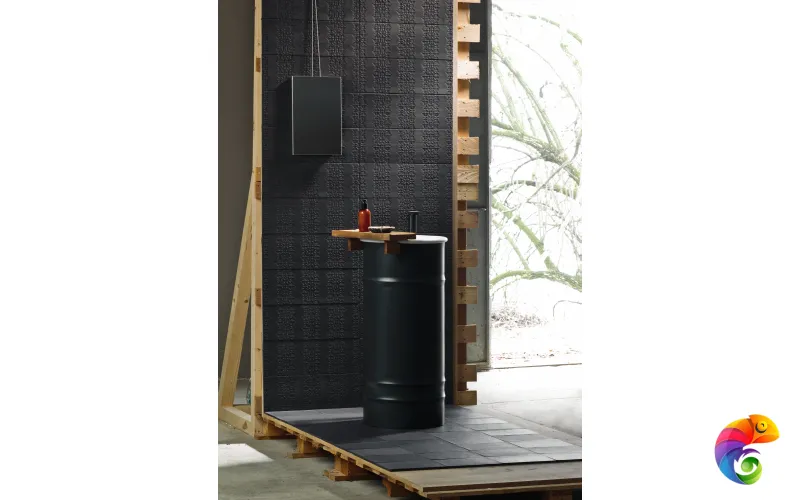Керамогранит Mutina Bas Relief Patchwork Relief Nero Matt 18x54