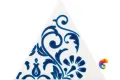 Керамическая плитка Petracers Triangolo Ricciolo Blu Su Bianco 17x17
