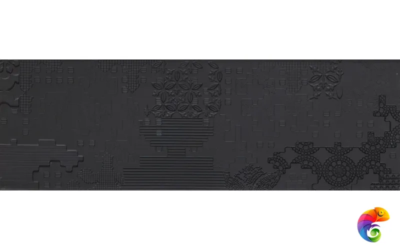 Керамогранит Mutina Bas Relief Patchwork Relief Nero Matt 18x54
