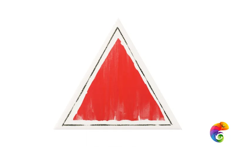 Керамическая плитка Petracers Triangolo Cornice Rosso Su Bianco 17x17