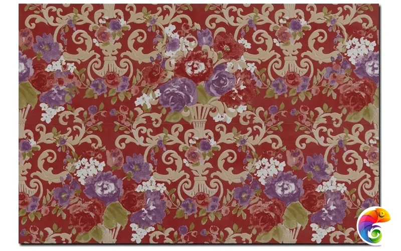 Керамическая плитка Petrachers Primavera Romana Fioritura Su Rosso Luc 65x97,7