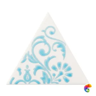 Керамическая плитка Petracers Triangolo Ricciolo Azzurro Su Bianco 17x17