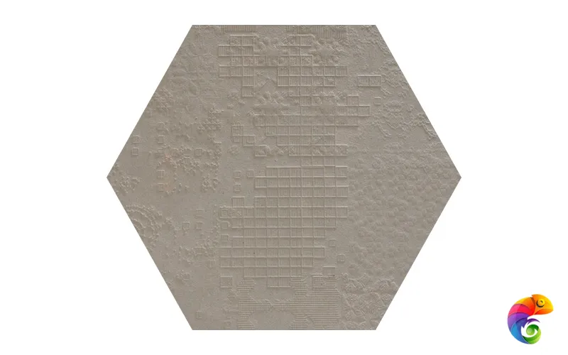 Керамогранит Mutina Dechirer Esagona Decor Grigio Matt 120x120