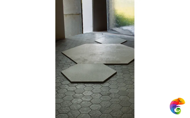 Керамогранит Mutina Dechirer Esagona Decor Grigio Matt 120x120
