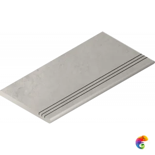 Italon Керамогранитная ступень Millennium X2 Gradino Round DX Silver 30x60 Grip