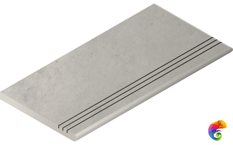 Italon Керамогранитная ступень Millennium X2 Gradino Round DX Silver 30x60 Grip